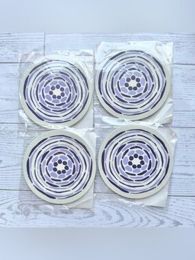 Thirty-One Circle Purple and White Manicure Nail Files Bundle, Set of 4, NEW